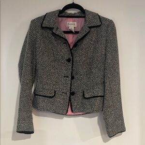 Chadwicks Women's Tweed Blazer with Black Accents Sz 6